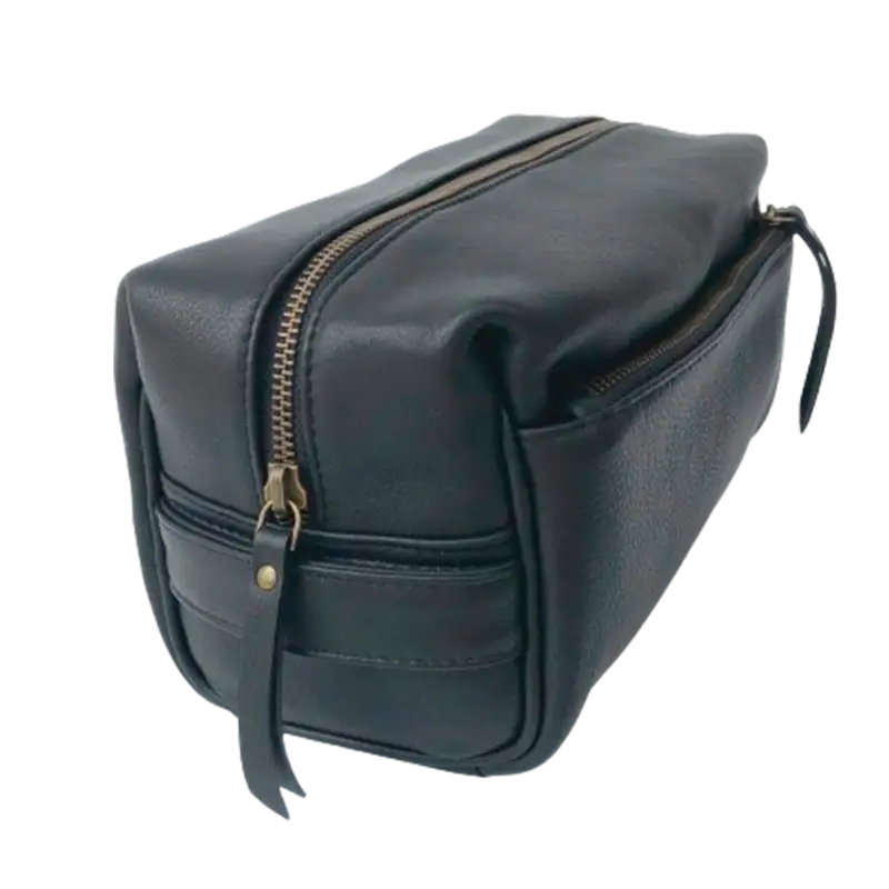 Great Hair John Toilettaske i ægte læder (Sort)