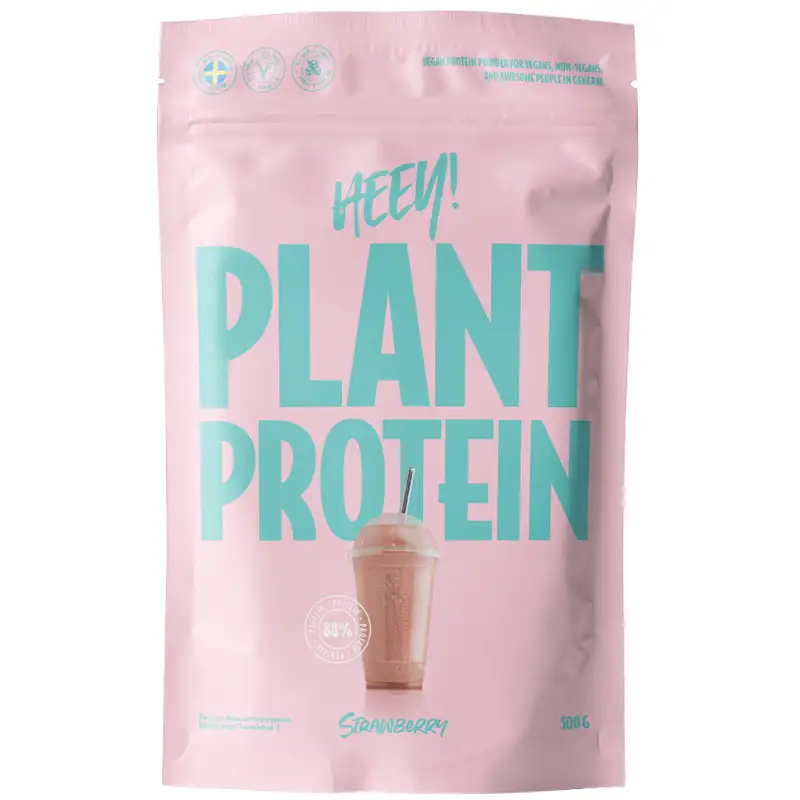 Heey! Vegan Plant Protein + Vitamin B12 Strawberry (500 g)