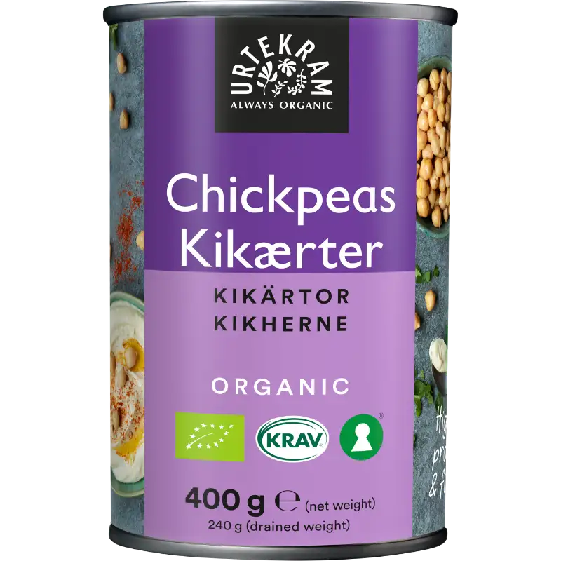 Urtekram Forkogte Kikærter Ø (400 gr)
