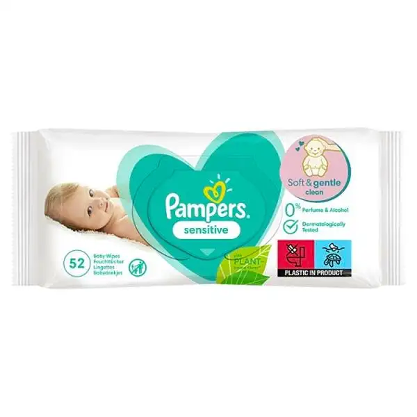 Pampers Sensitive Baby Wipes Fragrance Free 52 stk
