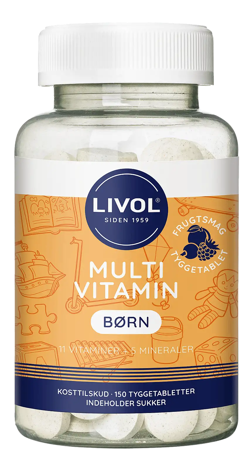 Livol Multi Total Børn Frugtsmag 150 stk