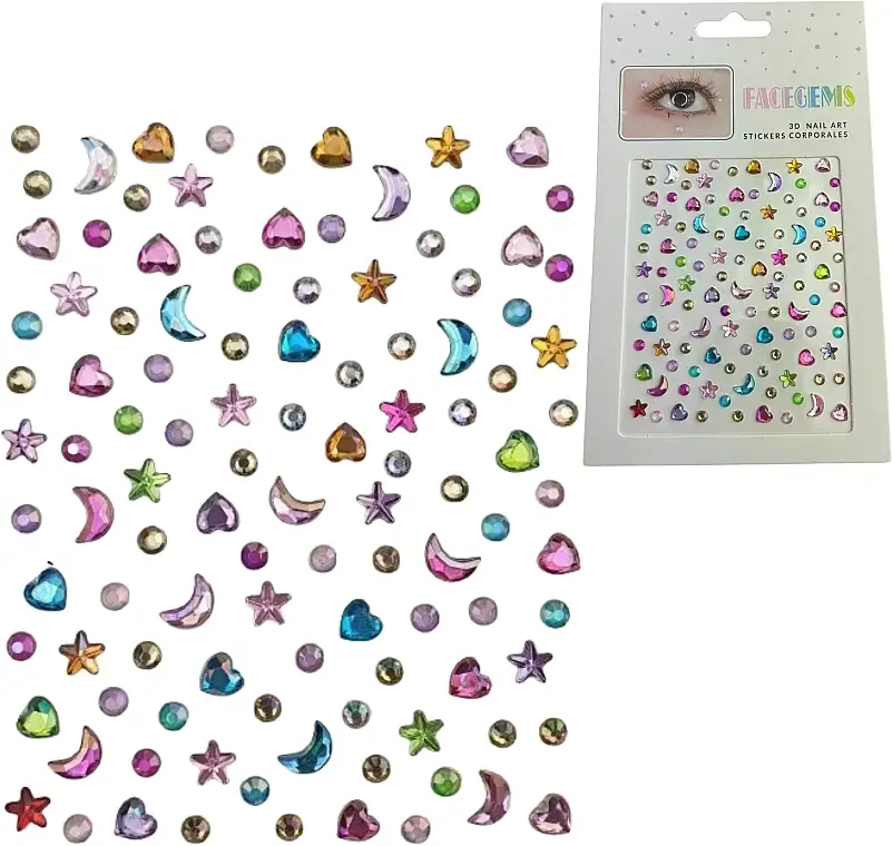 Sæt med dekorative zirconiumkrystaller, farvede, 90 stk. 48909963