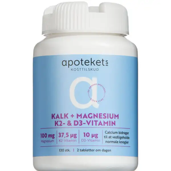 APOTEKETS KALK + MAGNESIUM, K2- OG D-VITAMIN