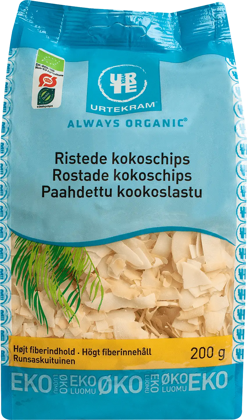 Urtekram Ristede Kokoschips Øko 200 g