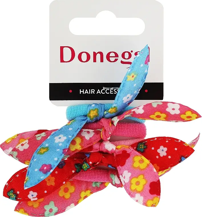 Hårbånd, 5 stk., FA-5682+1, rød, lyserød, blå med blomstermønster 93073140