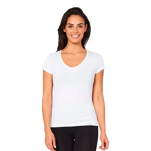 Women´s V-neck T-shirt Hvid | Str. Xl
