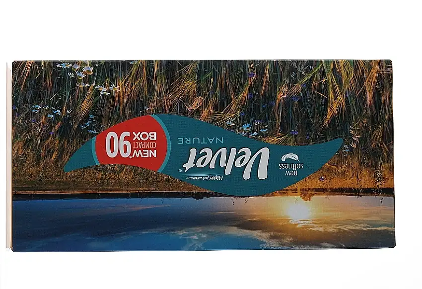 Servietter i æske 'Nature', 3 lag, 90 stk., Solnedgang over marken 25047769