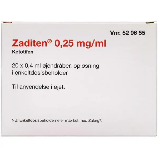 ZADITEN (2C4) ØJENDRÅBER 20*0,4 ML