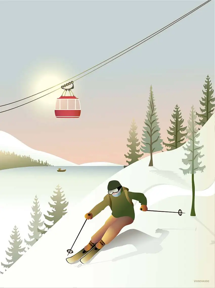 ViSSEVASSE Plakat 'Off-Piste Skiing' 30 x 40 cm