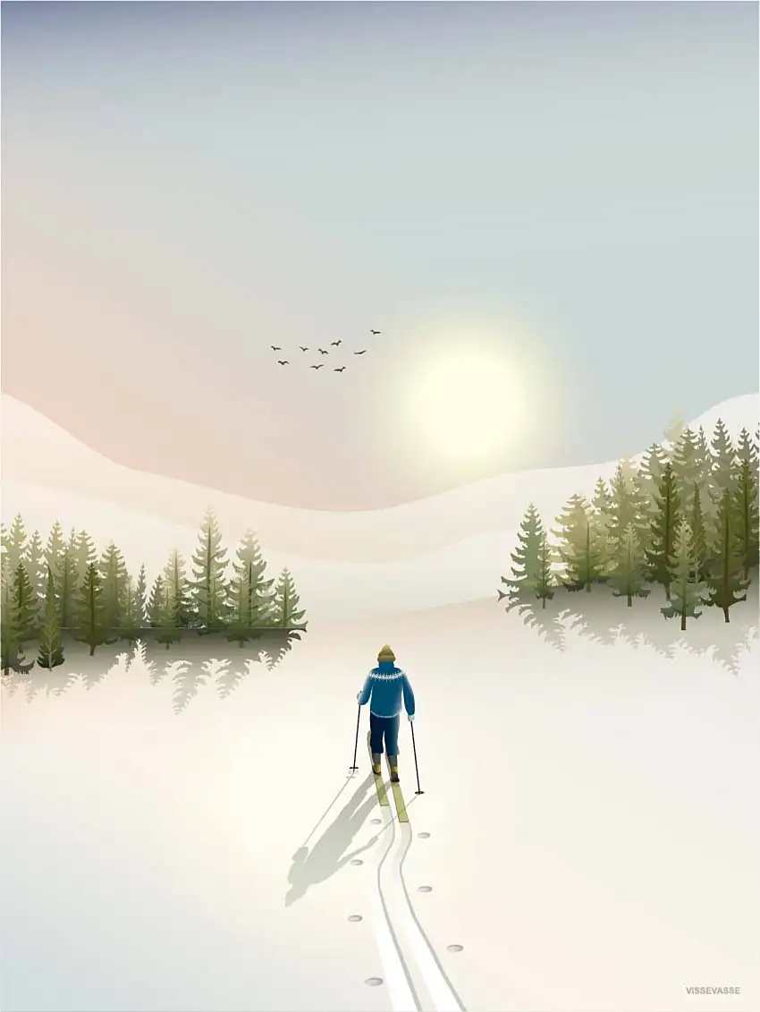 ViSSEVASSE Plakat 'Cross-Country Skiing' 30 x 40 cm