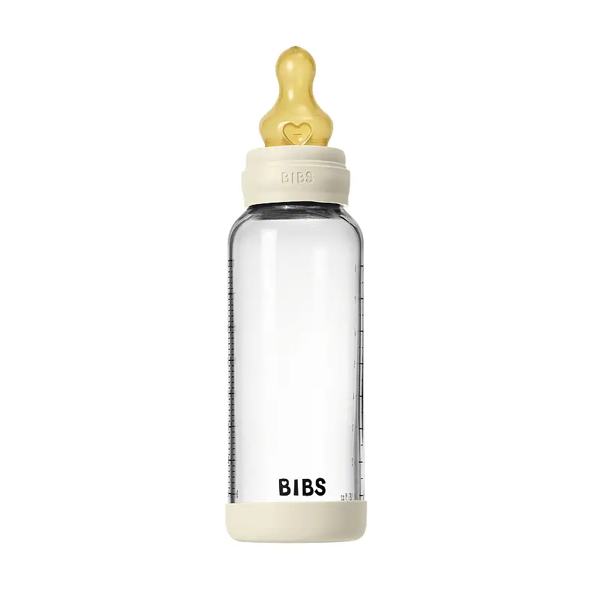 BIBS Gl Baby Bott Round Latex Ivory Medium Flow 240 ml