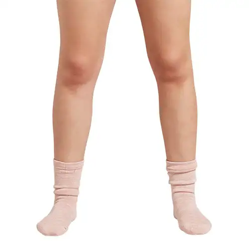 Women´s  Chunky Bed Sock Dusty Pink/hvid Space Dye