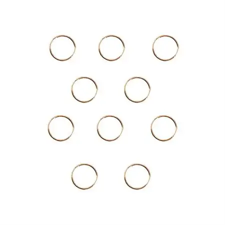 Pynte hårringe - Hair loop rings - Guld (10 stk) (U)