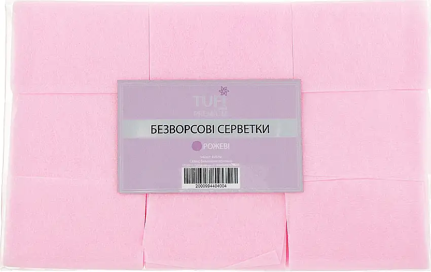 Fnugfri servietter 4x6cm, 540 stk., lys pink 37912447