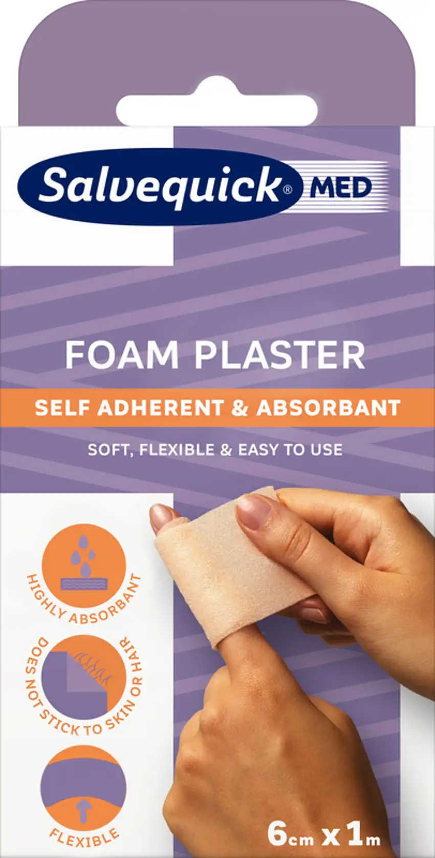 Salvequick Universal Foam Plaster 6 cm x 1 meter