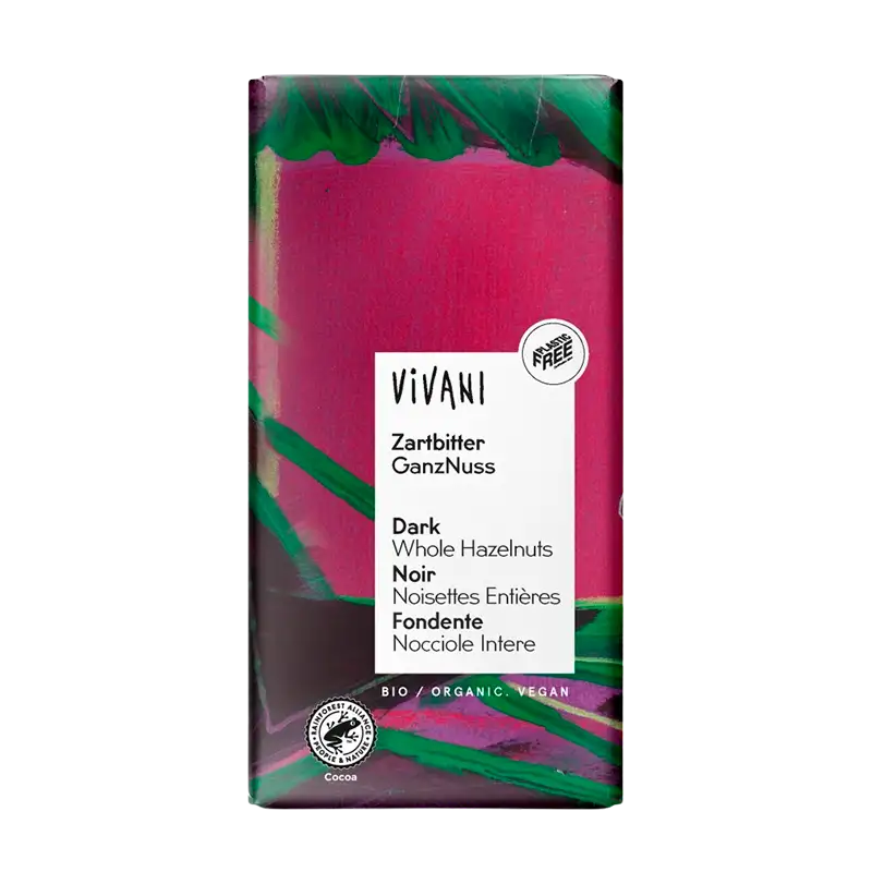 Vivani Chokolade Mørk med Hasselnødder Ø (100 gr)