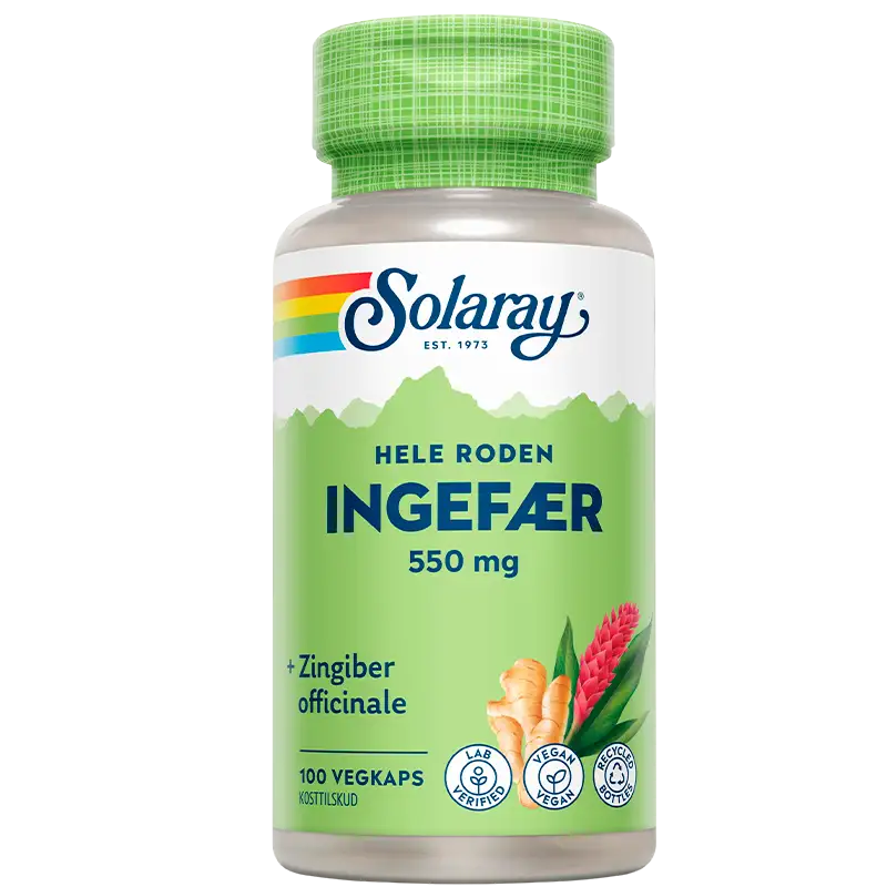 Solaray Ingefær 550 mg (100 Kapsler)