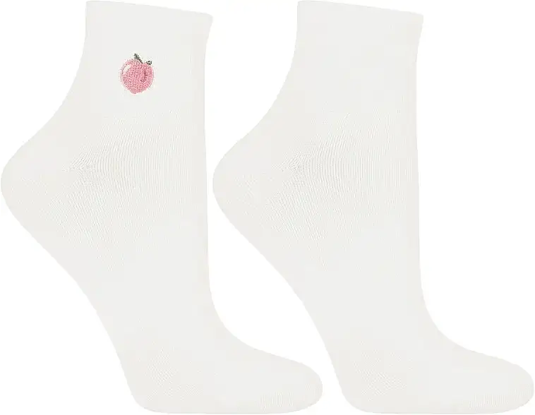 Damestrømper med broderi, CSL200-140, cremefarvet 30113060