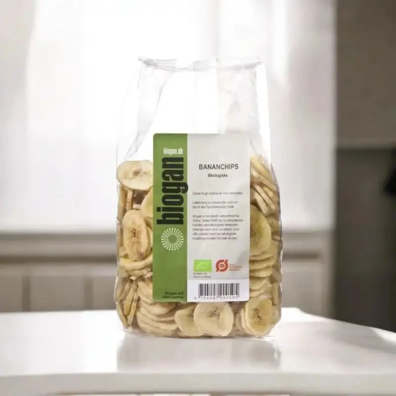 BIOGAN - ØKOLOGISKE BANANCHIPS -  400 g.