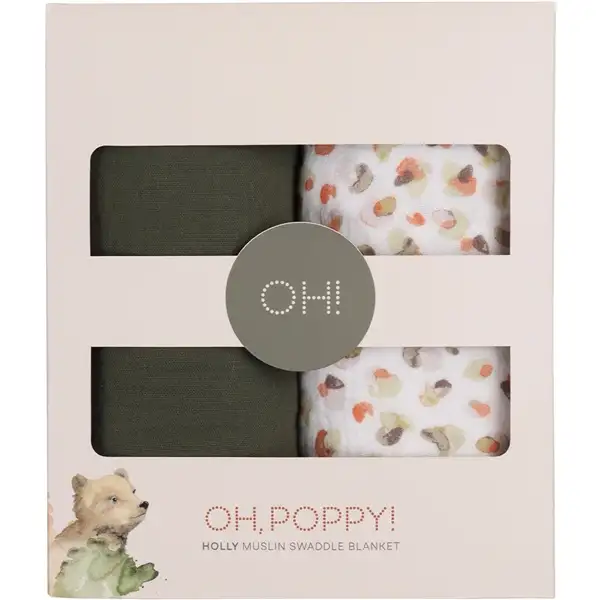 Oh, Poppy! Holly Muslin Swaddle Blanket Pakke