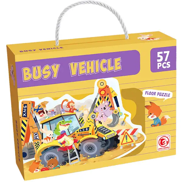 Gulvpuslespil Busy Vehicle