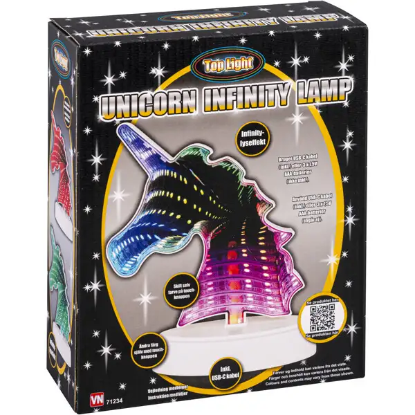 Enhjørning Infinity-lampe