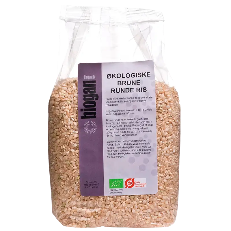Biogan Brune Runde Ris Ø (1 kg)