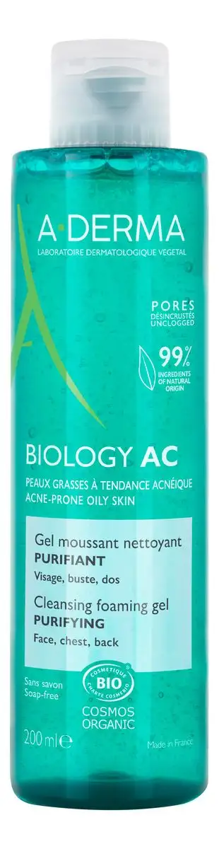 A-DERMA Biology AC Cleansing Foaming Gel - 200 ml.