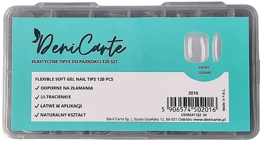 Gele tipper til negleforlængelse "Firkantede", korte, 120 stk. 29644876