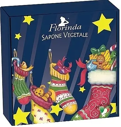 Naturlig rund sæbe i æske 'Julesokker' 89315892