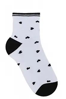 3/4 sokker til kvinder, hvide med hjerter 32584663