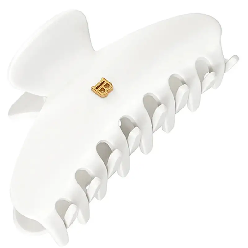 Balmain Accessories Cellulose Acetate Pince à cheveux Medium White 18k Gold