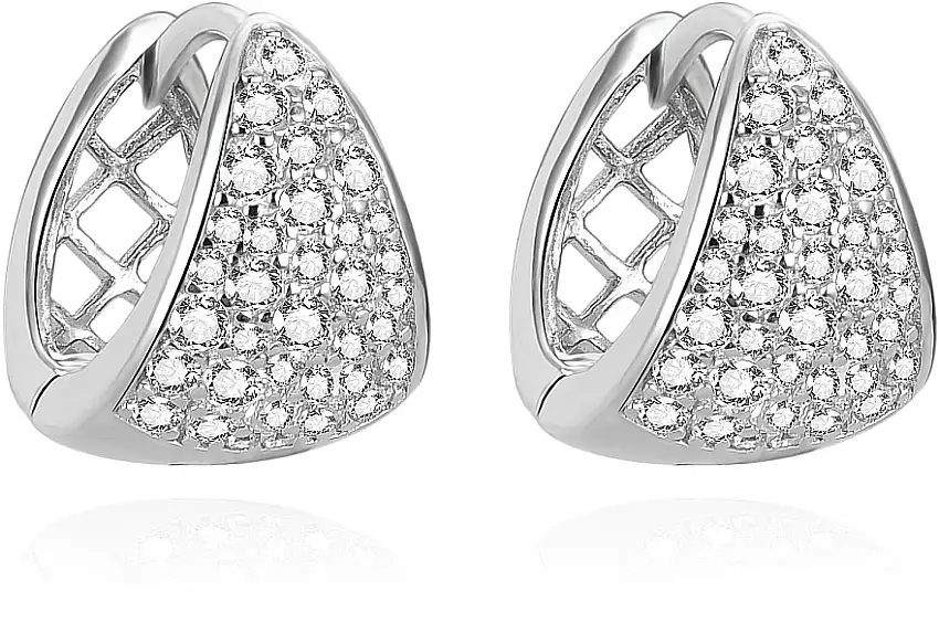 Sølvøreringe med zirkoner, ovale 10886453