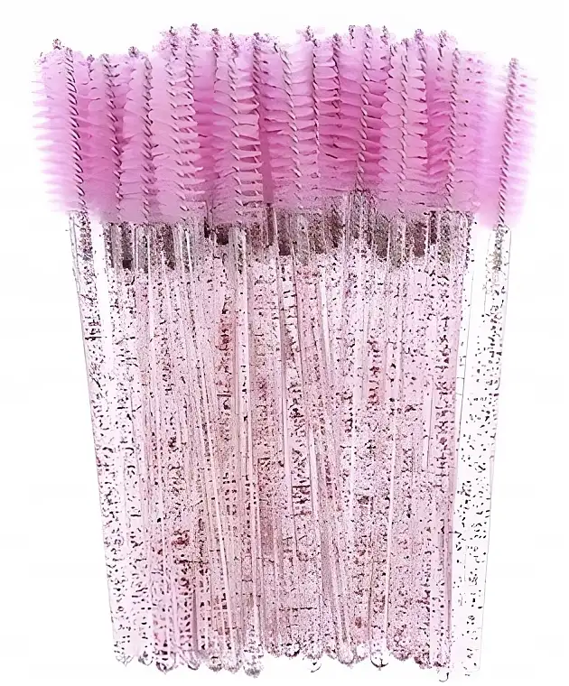 Engangsmascarabørster til øjenvipper og bryn, lyserøde 34793547