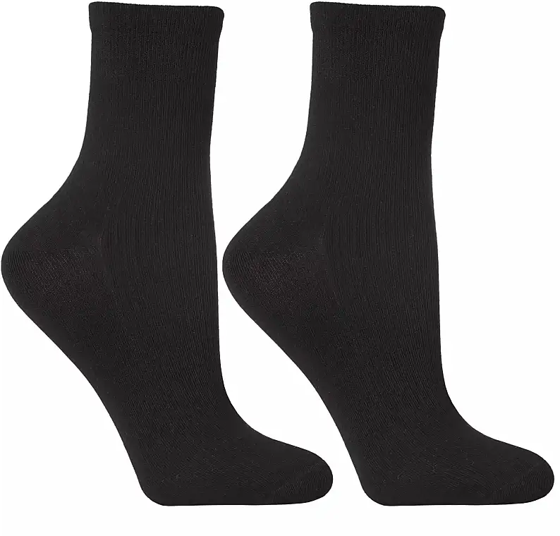 Lange damestrømper i rib CSL200-930, sorte 69066898