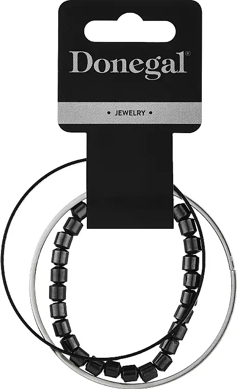 Snorarmbånd med pynt, 3 stk., 6408, sort + sølv + grafit 26472232