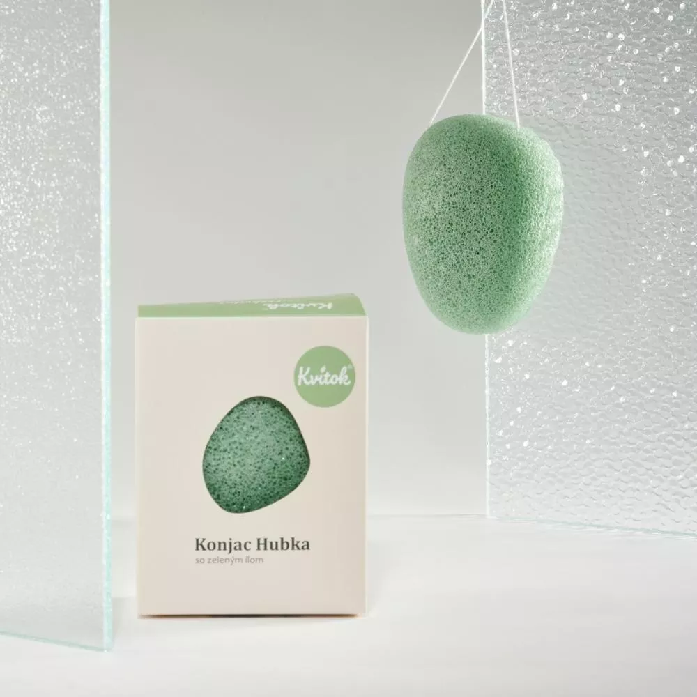 Kvitok Rense Svamp Konjac med grøn ler (til kroppen)