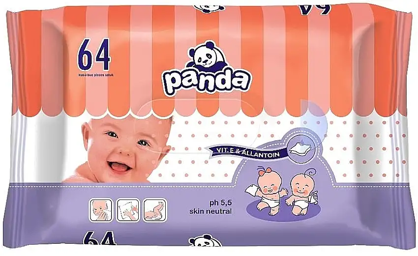 Baby vådservietter "Panda“, 64 stk 53503823