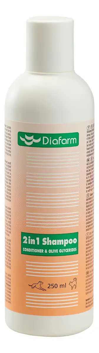 Diafarm 2 i 1 shampoo hund/kat - 250ml