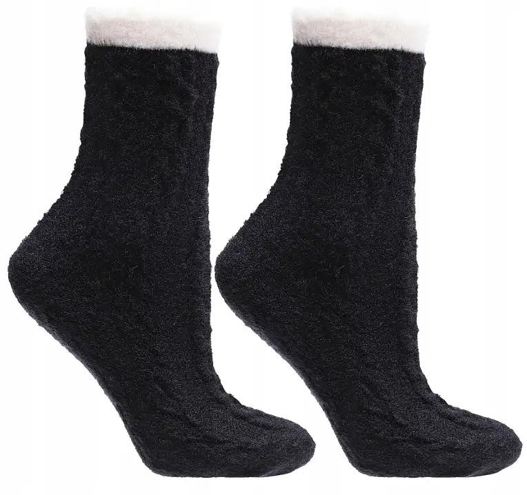 Lange dameluffer med pels, sorte 58985517