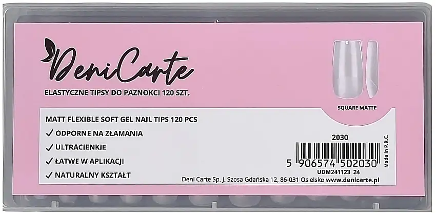 Negleforlængelsesgelspidser "Square", mat, 120 stk. 61017973