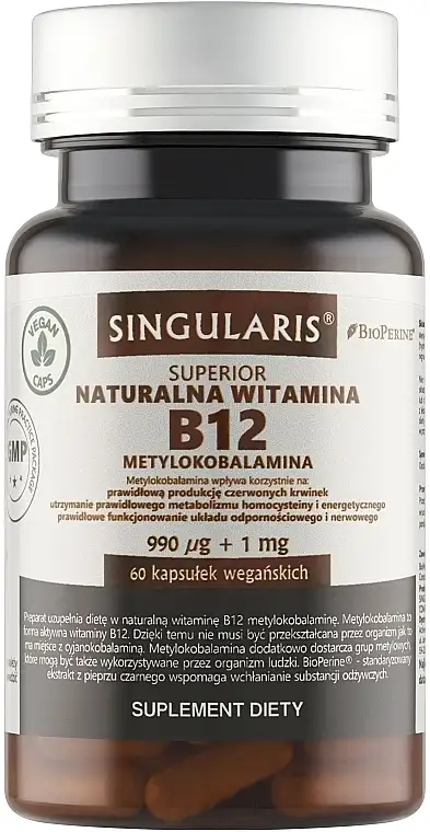 Kosttilskud 'Vitamin B12 Methylcobalamin 990 mcg + 1 mg', kapsler 35129596