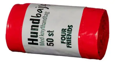 FourFriends hundposer m. håndtag, rød - 50 stk.