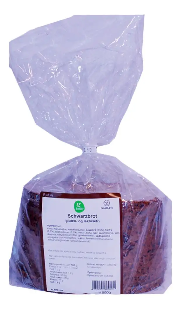 G-Foods Schwarzbrot - Skiveskåret - 500 g