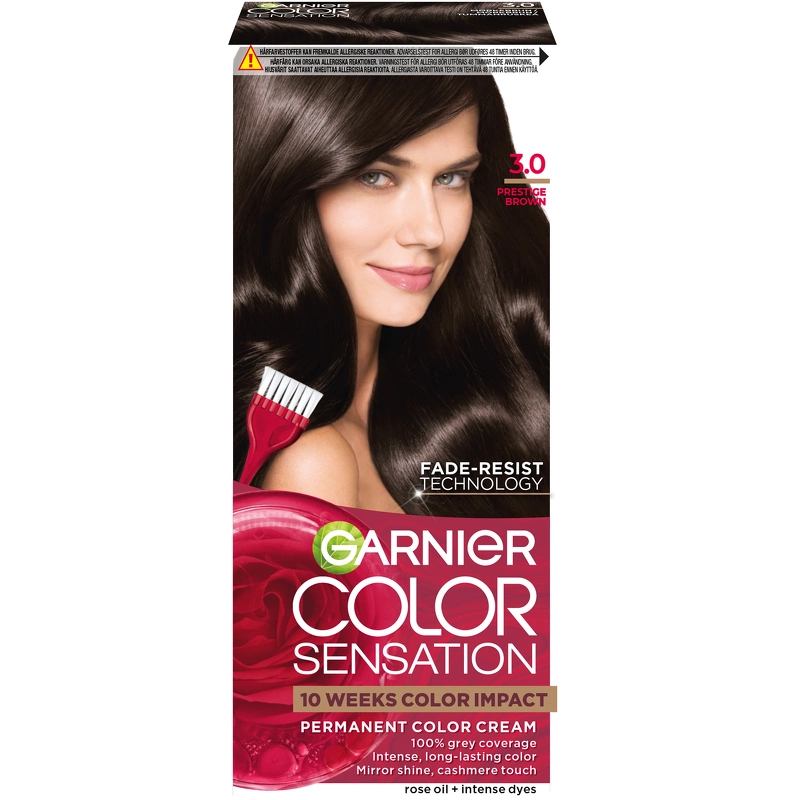 Garnier Color Sensation Permanent Color Cream - 3.0 Prestige Brown