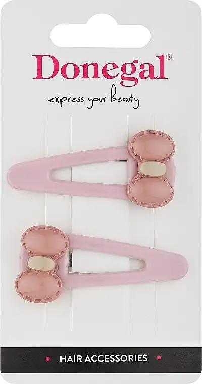 Hårspænder, 2 stk., pudderrosa med sommerfugle 36204573