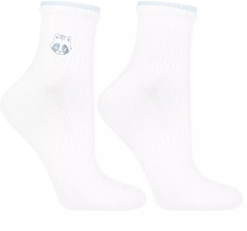 Kvinders 3/4 bomuldssokker, CSL200-141, hvid, vaskebjørn 74410941