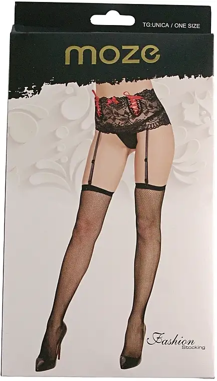 Dame strømper med bælte, sorte 89673284