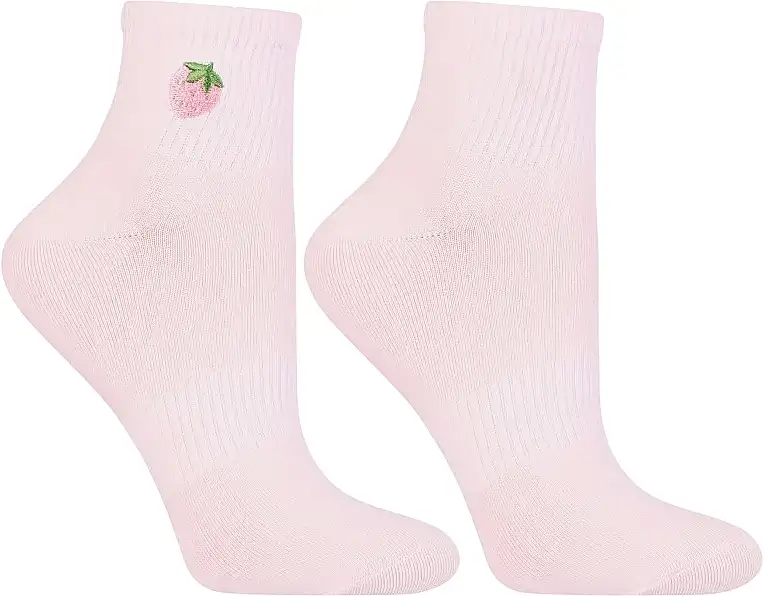 Damestrømper med broderi, CSL200-140, pink 22641353