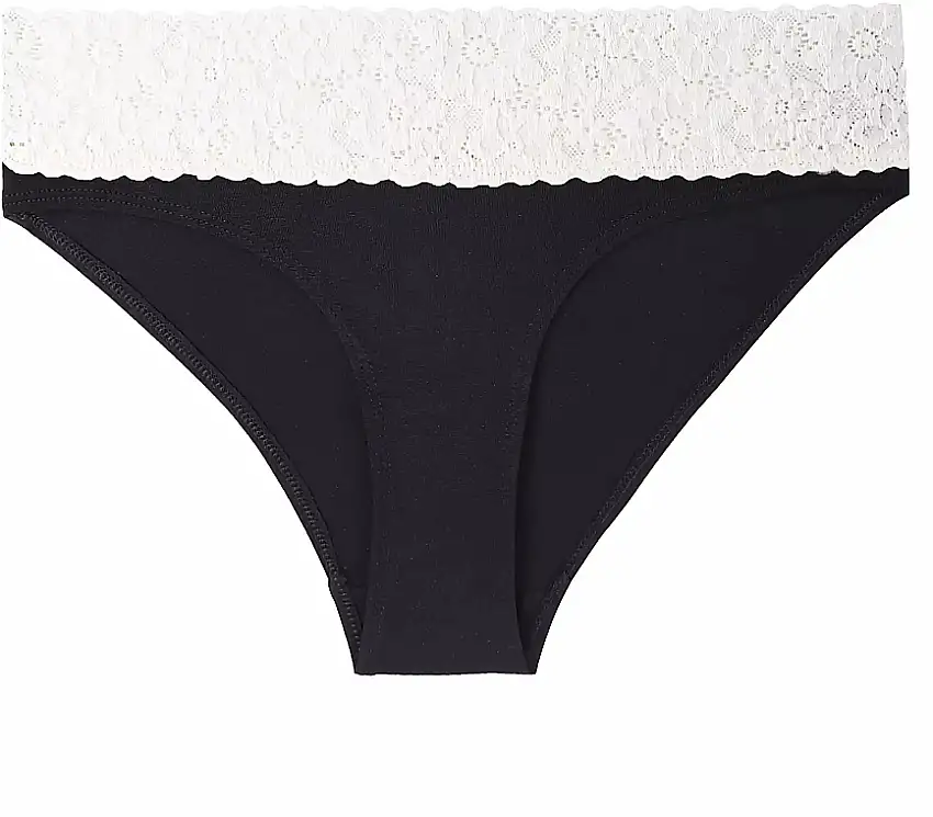 Kvinders trusser i viskose, BDM500-055, sort-hvid 50082203
